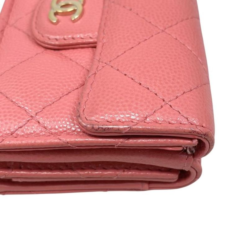 Chanel Trifold Wallet Classic Small Flap Ap0230 Quilted Caviar Leather — view 6