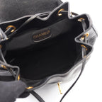 Chanel Backpack Triple CC Logo Black Caviar Leather — view 3