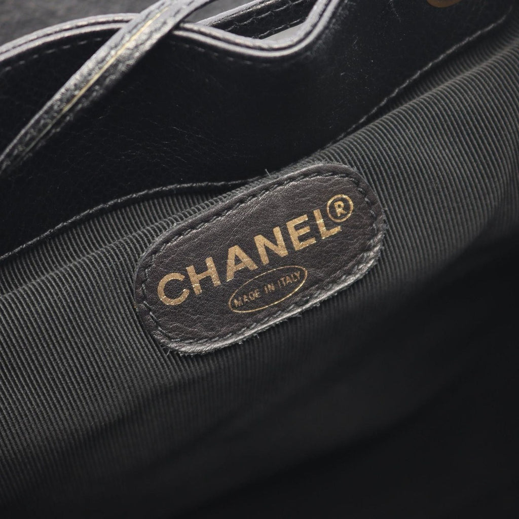 Chanel Backpack Triple CC Logo Black Caviar Leather — view 4