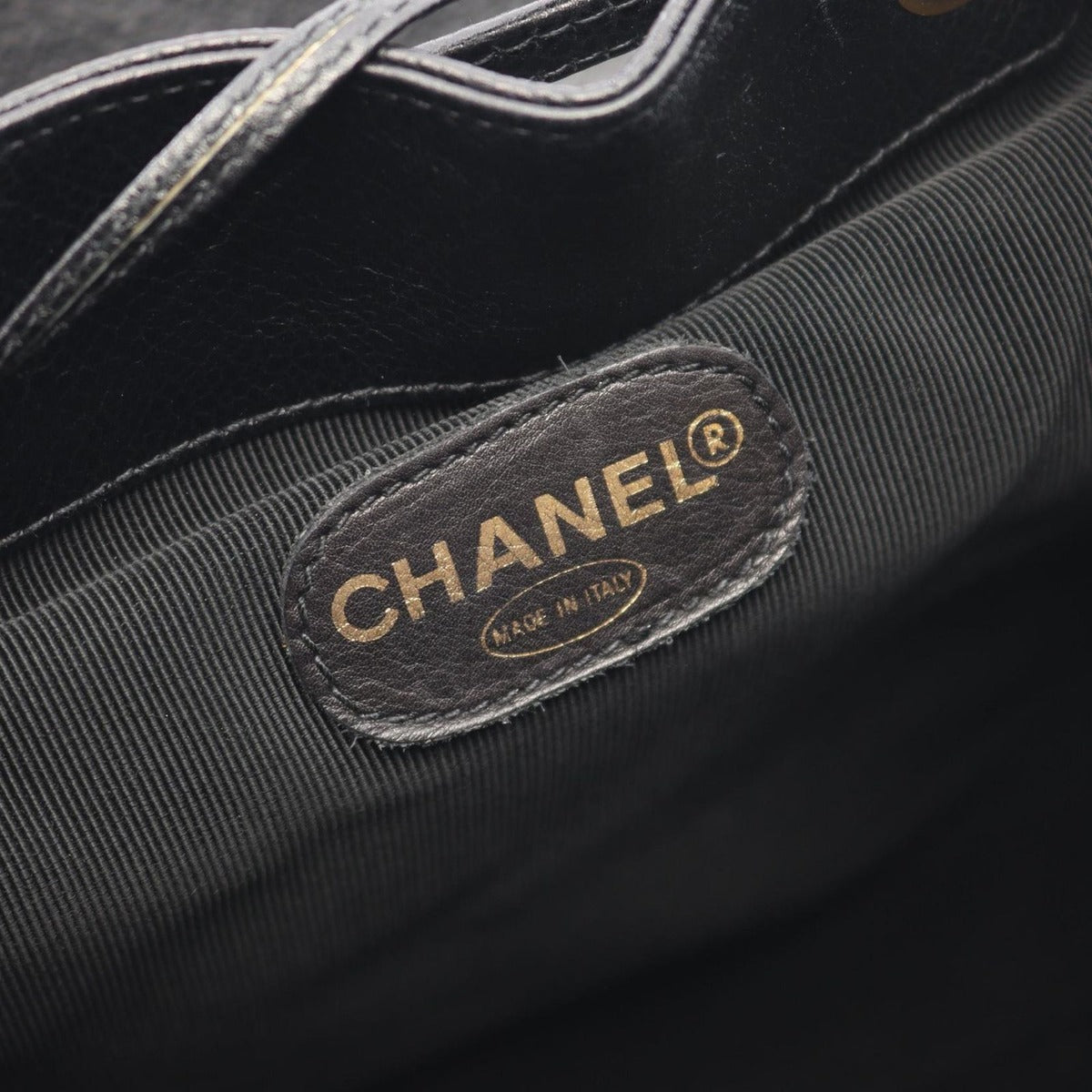 Chanel Backpack Triple CC Logo Black Caviar Leather — view 4