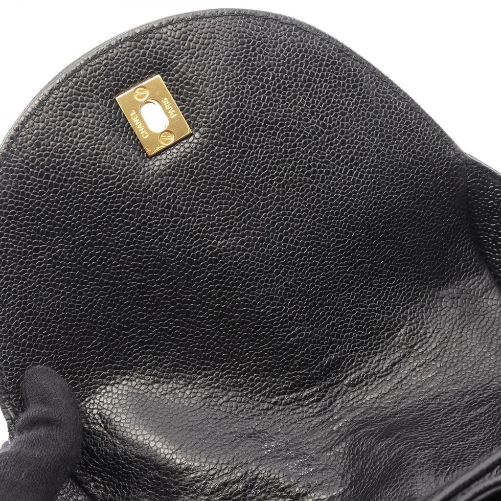 Chanel Backpack Triple CC Logo Black Caviar Leather — view 6