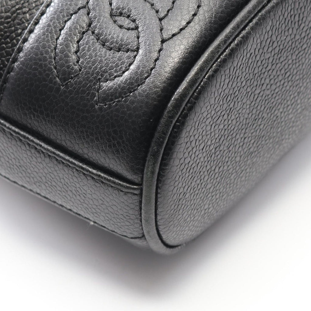 Chanel Backpack Triple CC Logo Black Caviar Leather — view 7