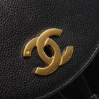 Chanel Backpack Triple CC Logo Black Caviar Leather — view 8