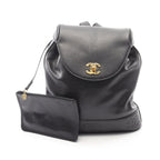 Chanel Backpack Triple CC Logo Black Caviar Leather