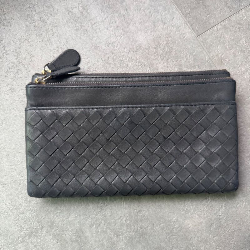 Bottega Veneta Long Wallet Intrecciato Leather Medium Gray — view 5