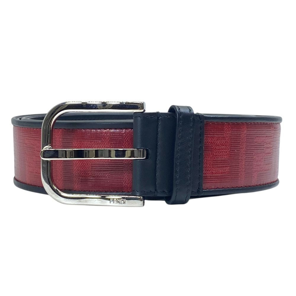 Fendi FF Logo Leather Belt Silver Red Sophistication Presence Practical