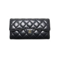 Chanel Quilted GD Leather Bifold Wallet