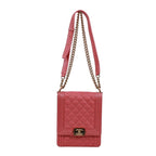 Chanel North South Boy Flap Caviar Leather Pink Shoulder Bag Gold
