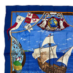 Hermes Scarf Silk Carre 90 Christophe Colomb Decouvre L'amerique 12 Octobre — view 2