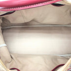 Celine Vintage Macadam Leather Boston Bag 2-Way 14 Beige Red — view 5