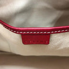 Celine Vintage Macadam Leather Boston Bag 2-Way 14 Beige Red — view 6