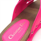 Dior Leather Wood Studded Sandals Shoes 37 Pink — view 7