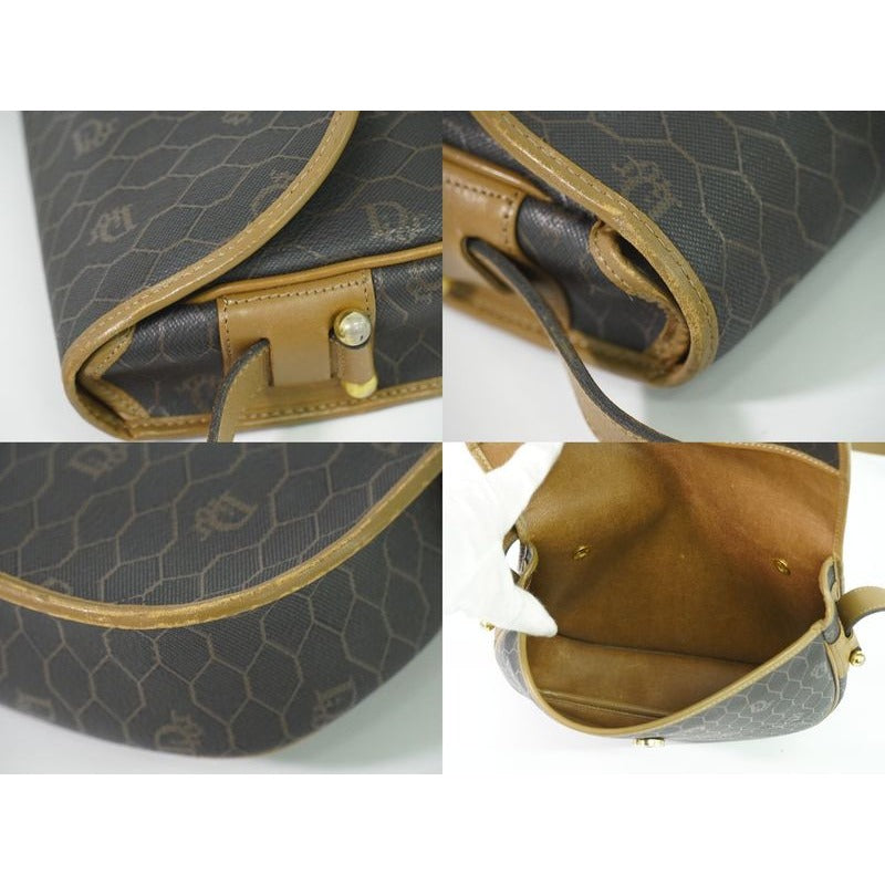 Christian Dior Honeycomb Pattern Shoulder Bag Pochette Black — view 8