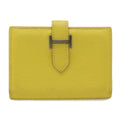 Hermes Bearn Card Case Business Holder Chevre Leather Lime