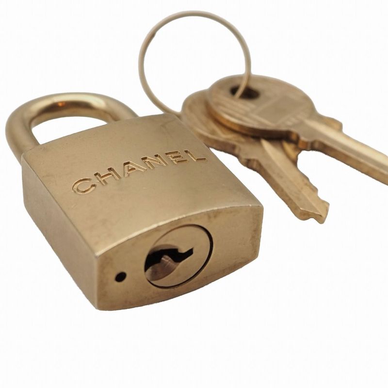 Chanel Coco Logo Padlock Cadenna Key Clochette with Case Charm Calf Leather GP — view 4