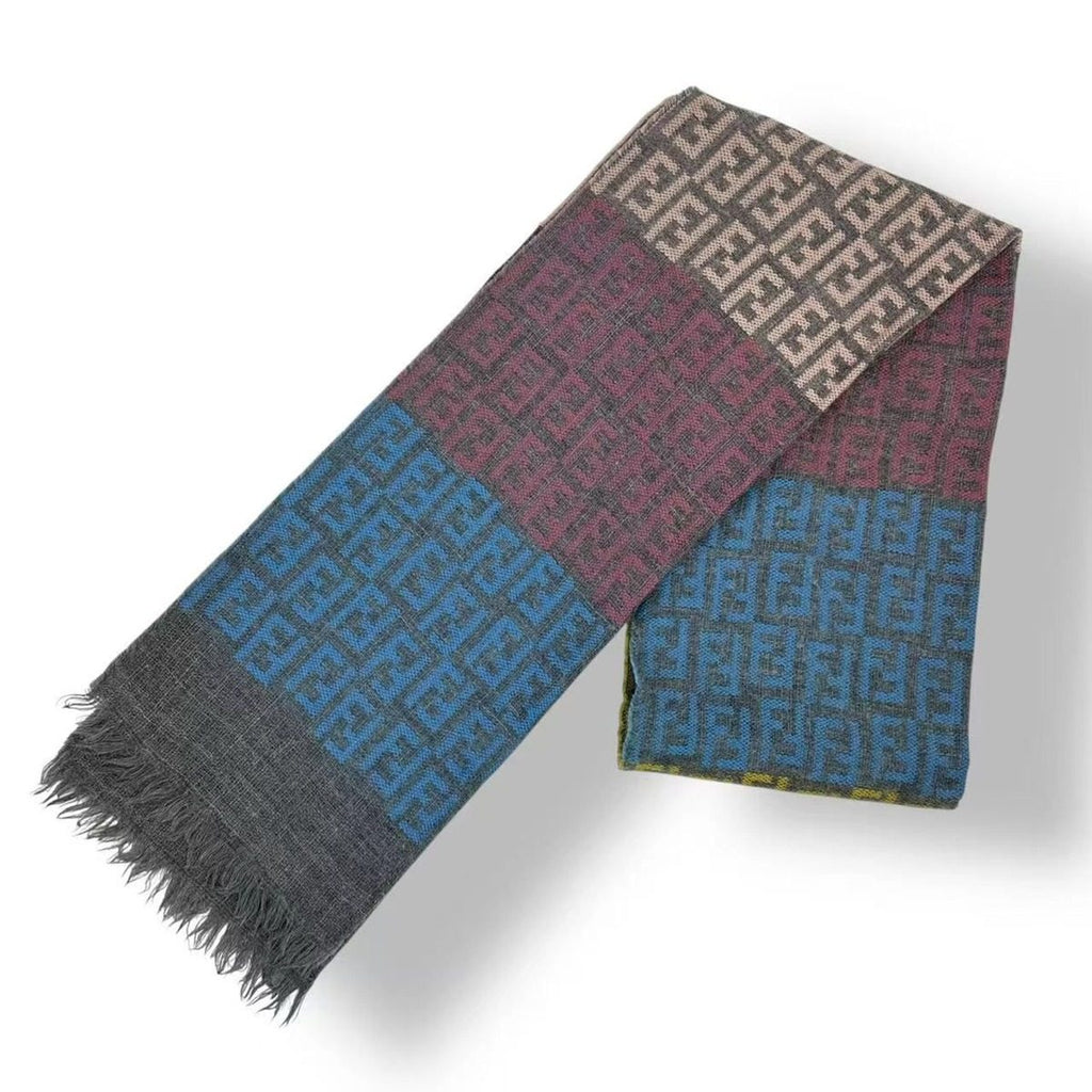 Fendi Scarf FF Pattern Wool Multicolor — view 2