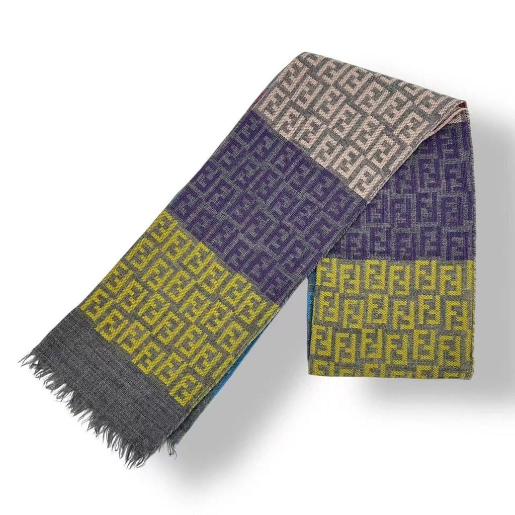 Fendi Scarf FF Pattern Wool Multicolor — view 3