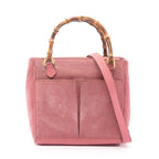 Gucci Handbag Bamboo 000 123 0316 Pink Suede Leather 2-Way — view 2