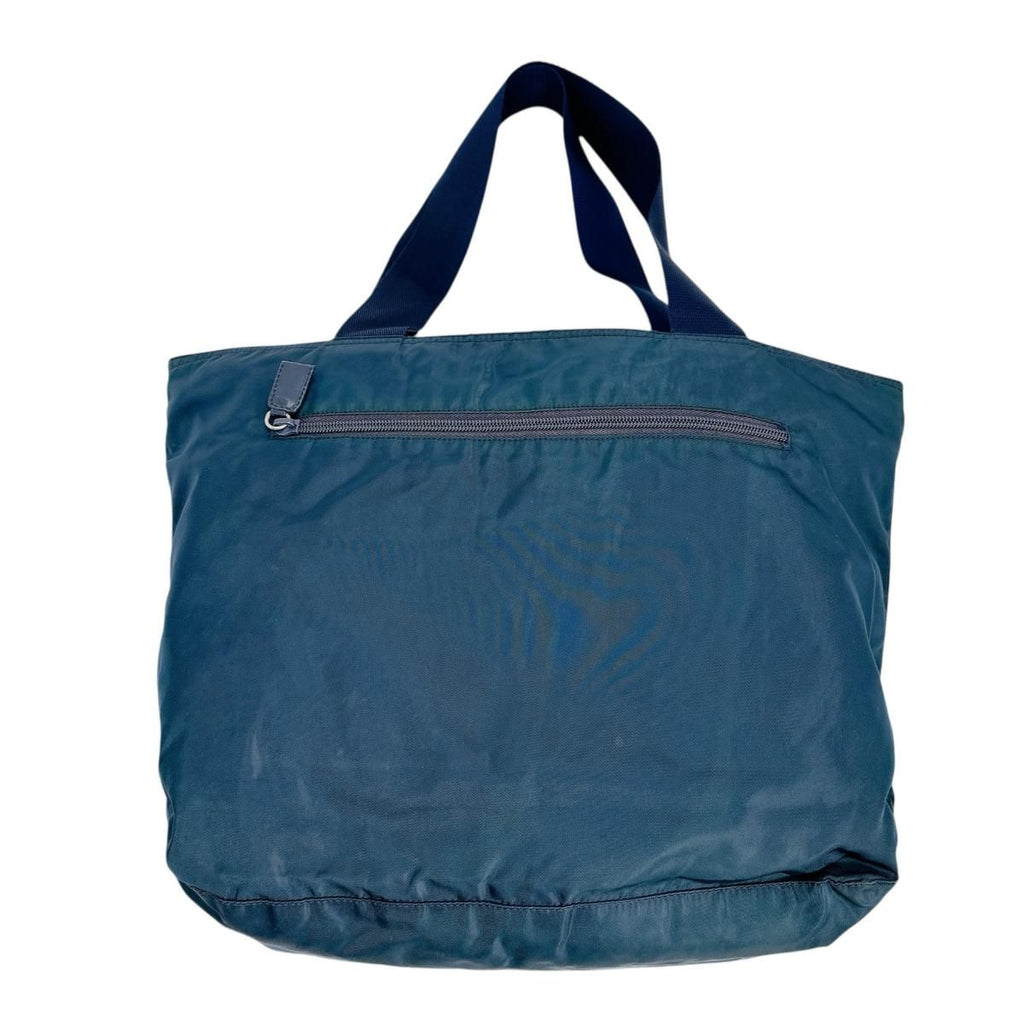 Prada Commuter Tote Bag Large Enough for A4 Size Blue — view 2