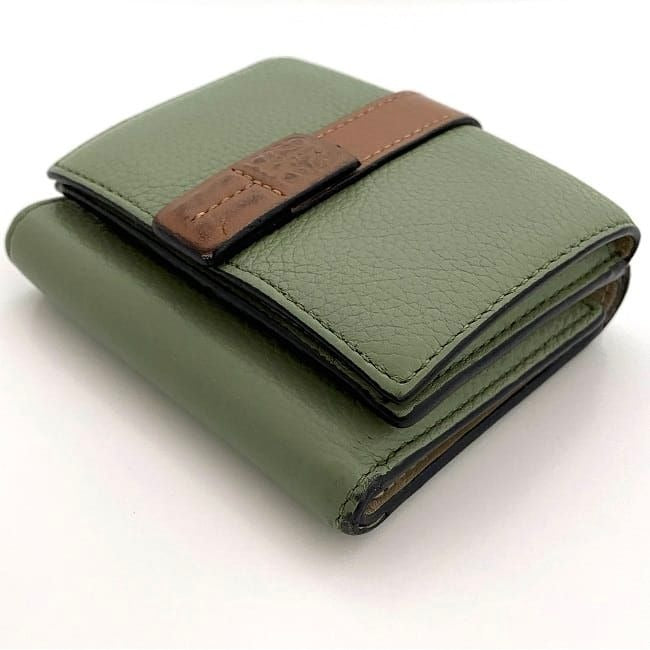 Loewe Trifold Wallet Green Anagram Compact Leather — view 2