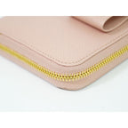 Prada Ribbon Round Zipper Long Wallet Leather Pink — view 7