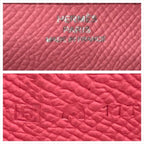 Hermes Bearn Souffle Bifold Depth Wallet Silver Shikaku Pink — view 9