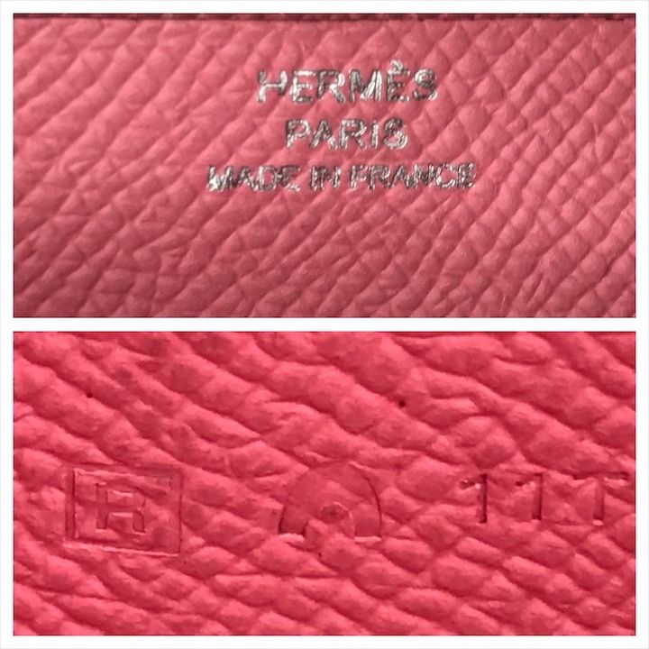 Hermes Bearn Souffle Bifold Depth Wallet Silver Shikaku Pink — view 9