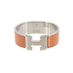 Hermes Clic Clac GM Bangle Orange Mandarin Silver Bracelet