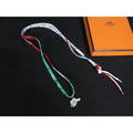 Hermes Tourbillon Necklace Pendant Silver Multicolor