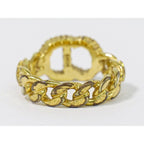 Dior CD Logo Rhinestone Ring S Gold Plated — view 4