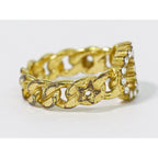 Dior CD Logo Rhinestone Ring S Gold Plated — view 5