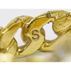 Dior CD Logo Rhinestone Ring S Gold Plated