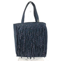 Chanel Handbag Fringe Tassel CC Logo Rhinestone Nubuck Navy