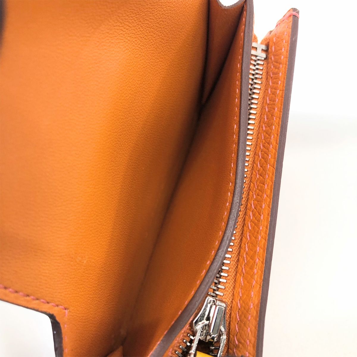 Hermes Camaille Mini Coin Case Veau Epsom Orange Pink — view 9