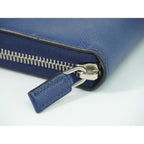Prada Leather Zip Around Wallet Blue — view 6