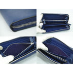 Prada Leather Zip Around Wallet Blue — view 8