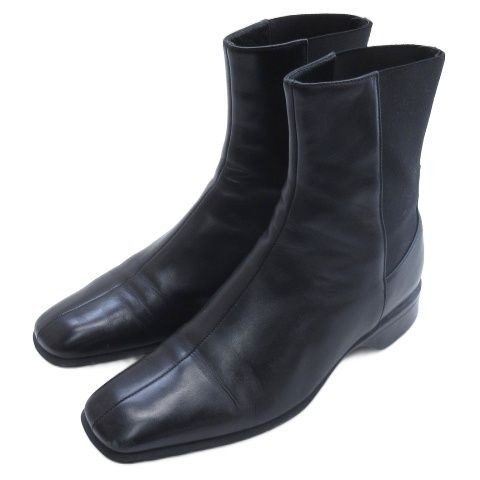 Prada Side Gore Short Boots Black 36.5