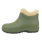 Gucci Interlocking Wool Lining Rubber Shearling Short Boots Khaki Green 38 — view 3