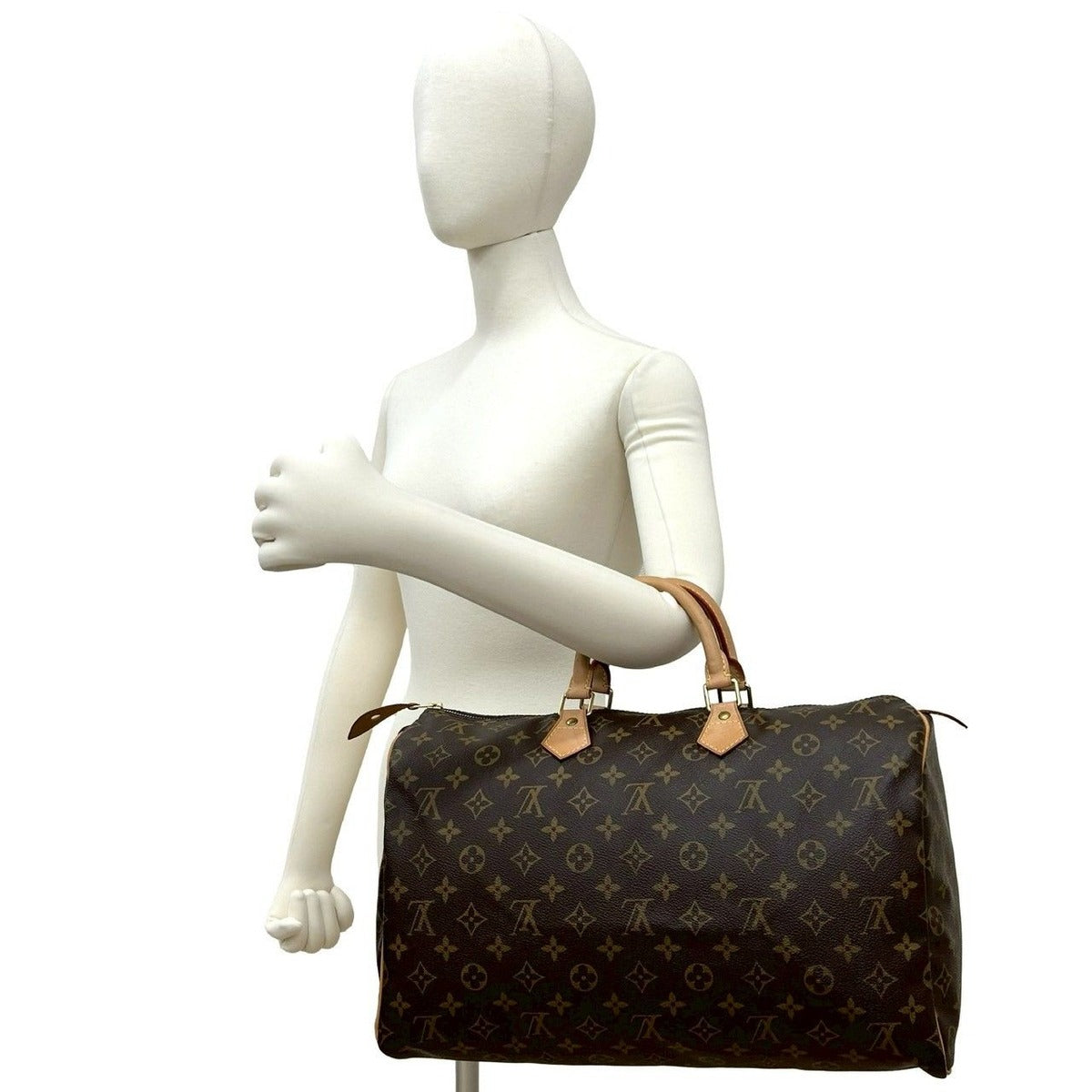 Louis Vuitton Speedy 40 Monogram Leather Boston Bag Brown — view 2