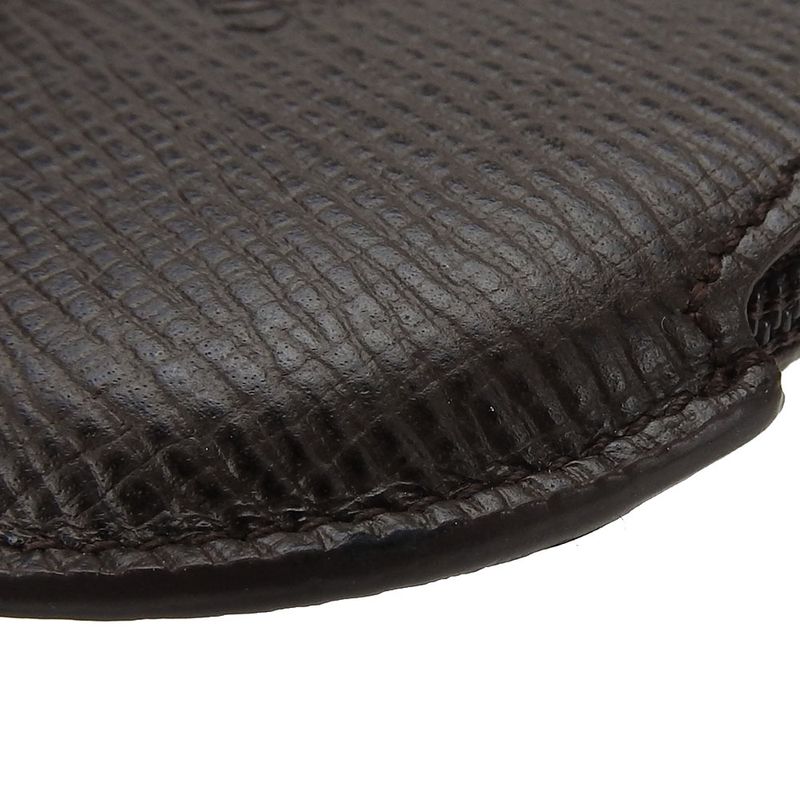 Loewe Coin Case Leather Brown Silver Hardware Anagram Small Round — view 7