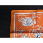 Hermes Ex Libris Carre Nano 20 Silk Handkerchief Orange — view 2