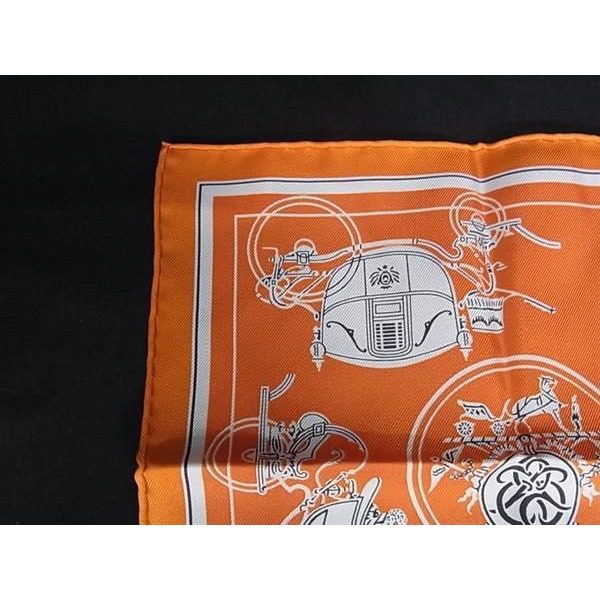 Hermes Ex Libris Carre Nano 20 Silk Handkerchief Orange — view 2