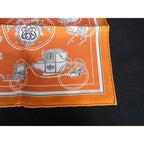 Hermes Ex Libris Carre Nano 20 Silk Handkerchief Orange — view 3