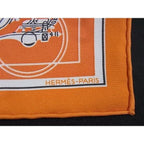 Hermes Ex Libris Carre Nano 20 Silk Handkerchief Orange — view 4