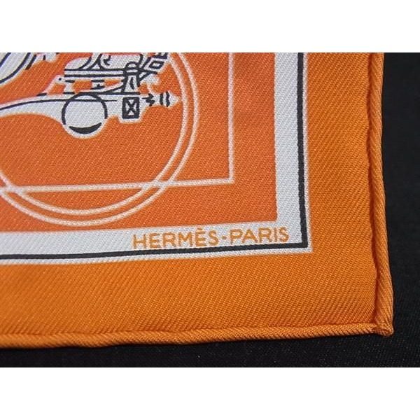Hermes Ex Libris Carre Nano 20 Silk Handkerchief Orange — view 4