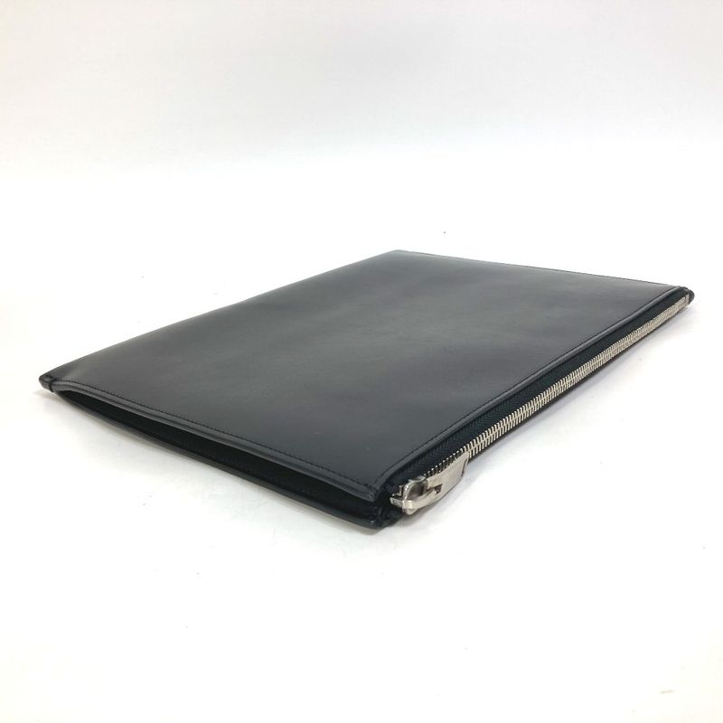 Saint Laurent Paris Clutch Bag Logo Patch Leather Black — view 5