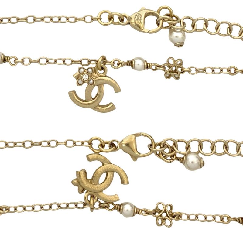 Chanel Coco Mark Faux Pearl Chain Necklace Pendant 23CK — view 3