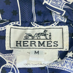 Hermes Silk Headband Turban Navy — view 4