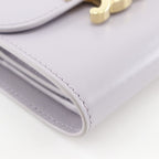 Celine Triomphe Small Flap Wallet Compact Leather Purple Trifold — view 4