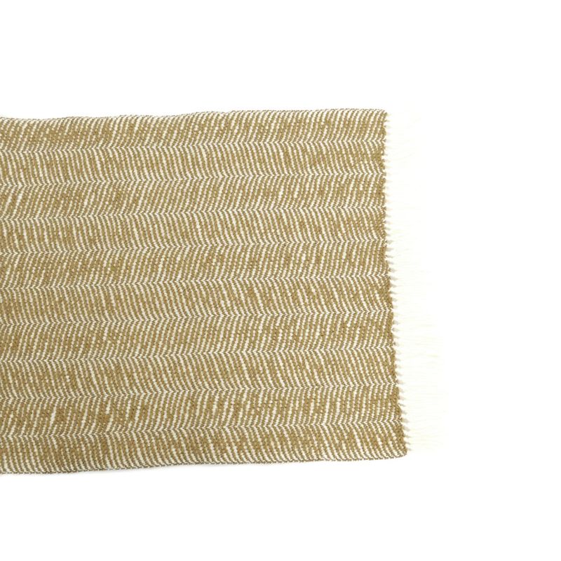 Hermes Muffler Wavy Double Face Beige Camel Cashmere Shawl Scarf — view 5